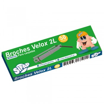 Broche velox metalico "2l" x50u
