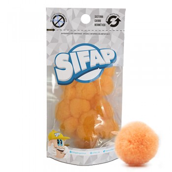 Pompones de felpa naranja